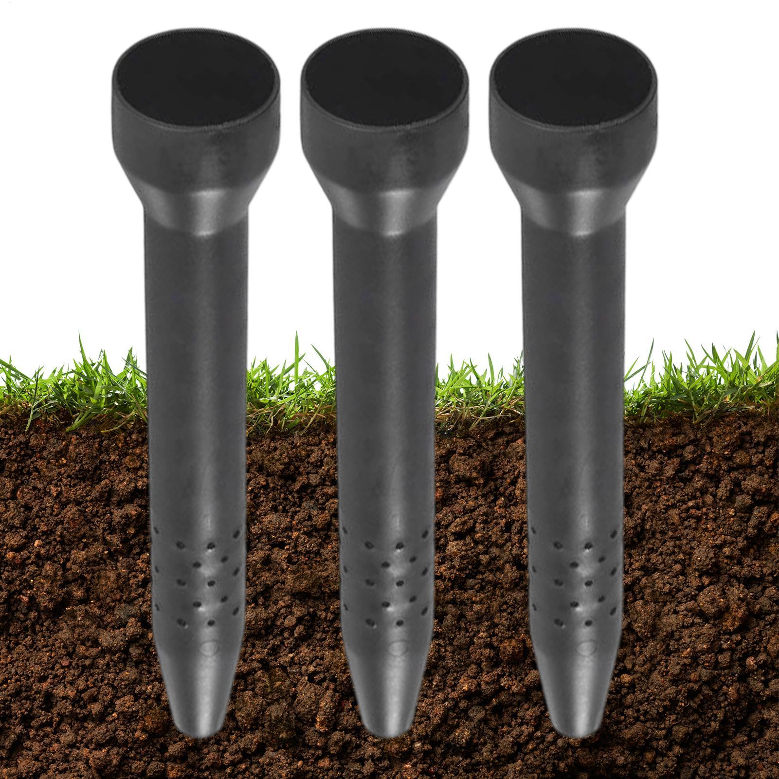 Plant Support Stake - 庭用散水スパイク3個セット 根部灌漑ステーク 屋外プランター用給水器 ドリップシステム 鉢植え植物 花壇