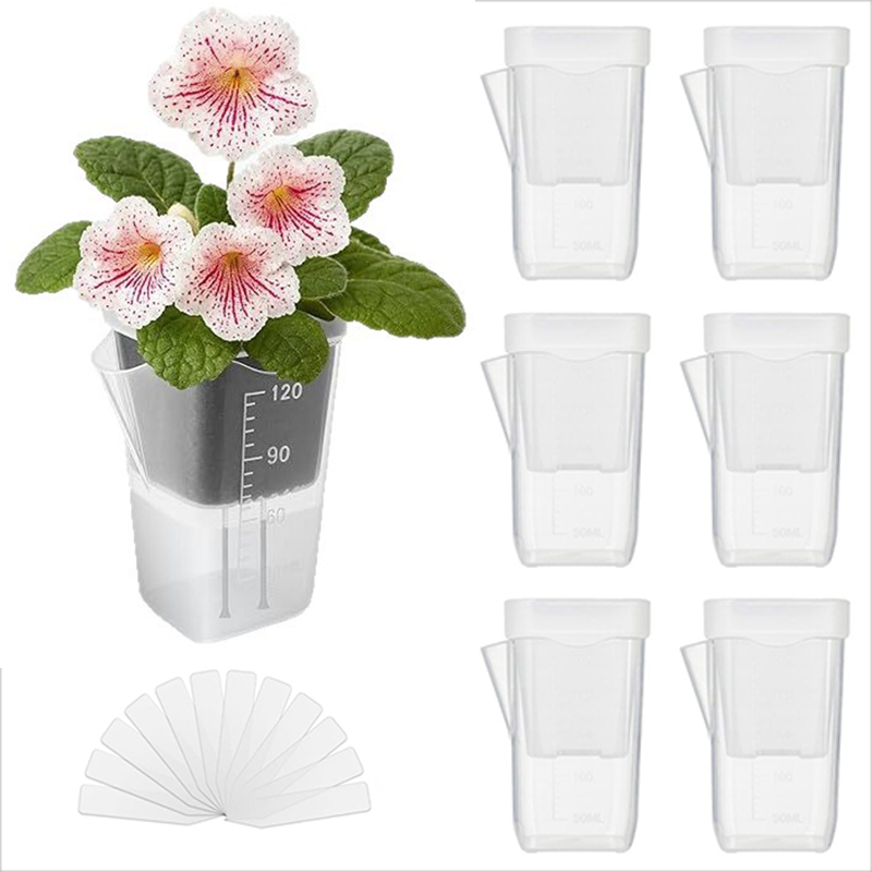 Pothos - 16/32個入り自動給水プランター – 水位計付き透明水耕栽培ポット、内側ネットバスケット、植物ラベル TMZ