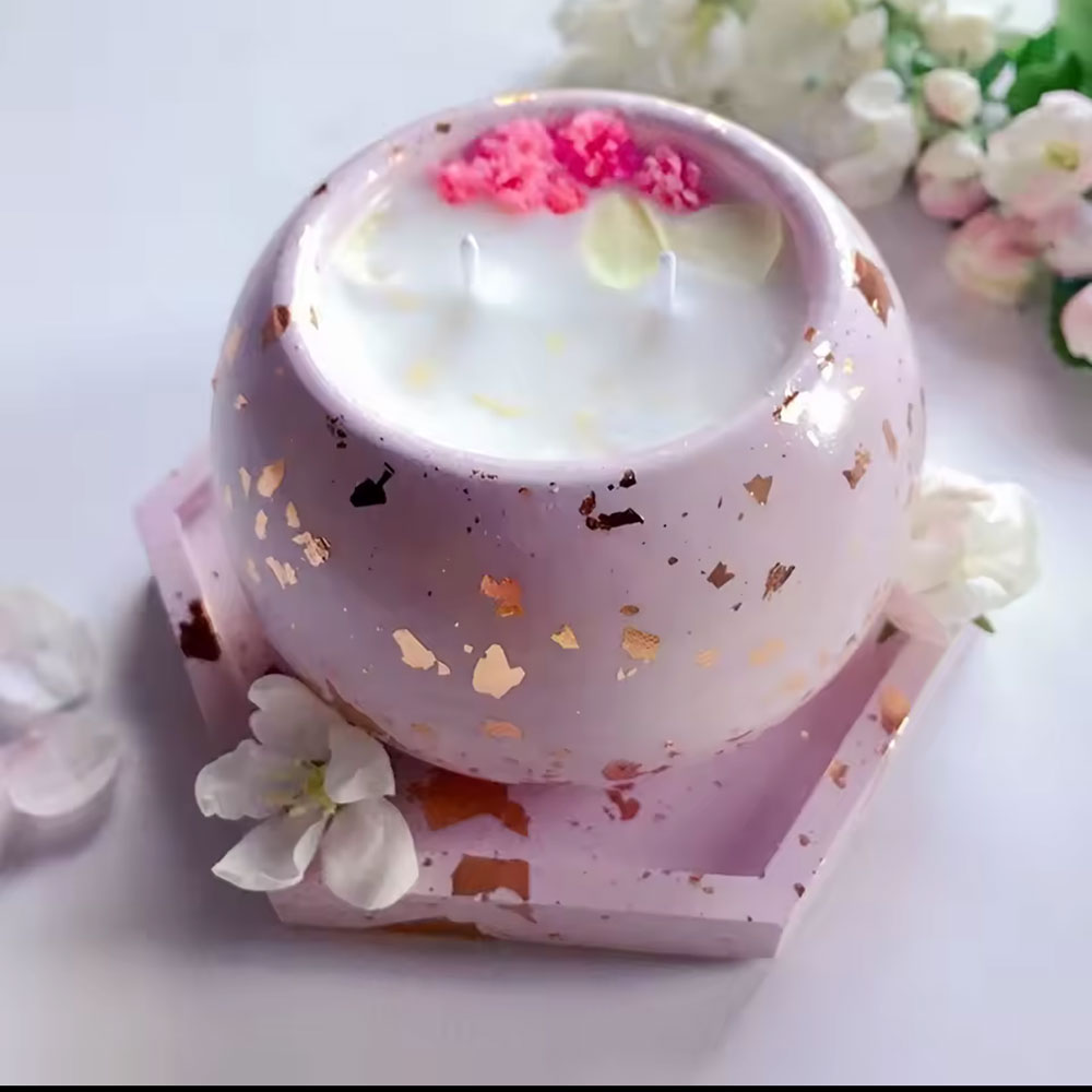 シリコン製の丸型キャンドルホルダー、多肉植物用の鉢、植物スタ - Succulent Set のレビューと価格