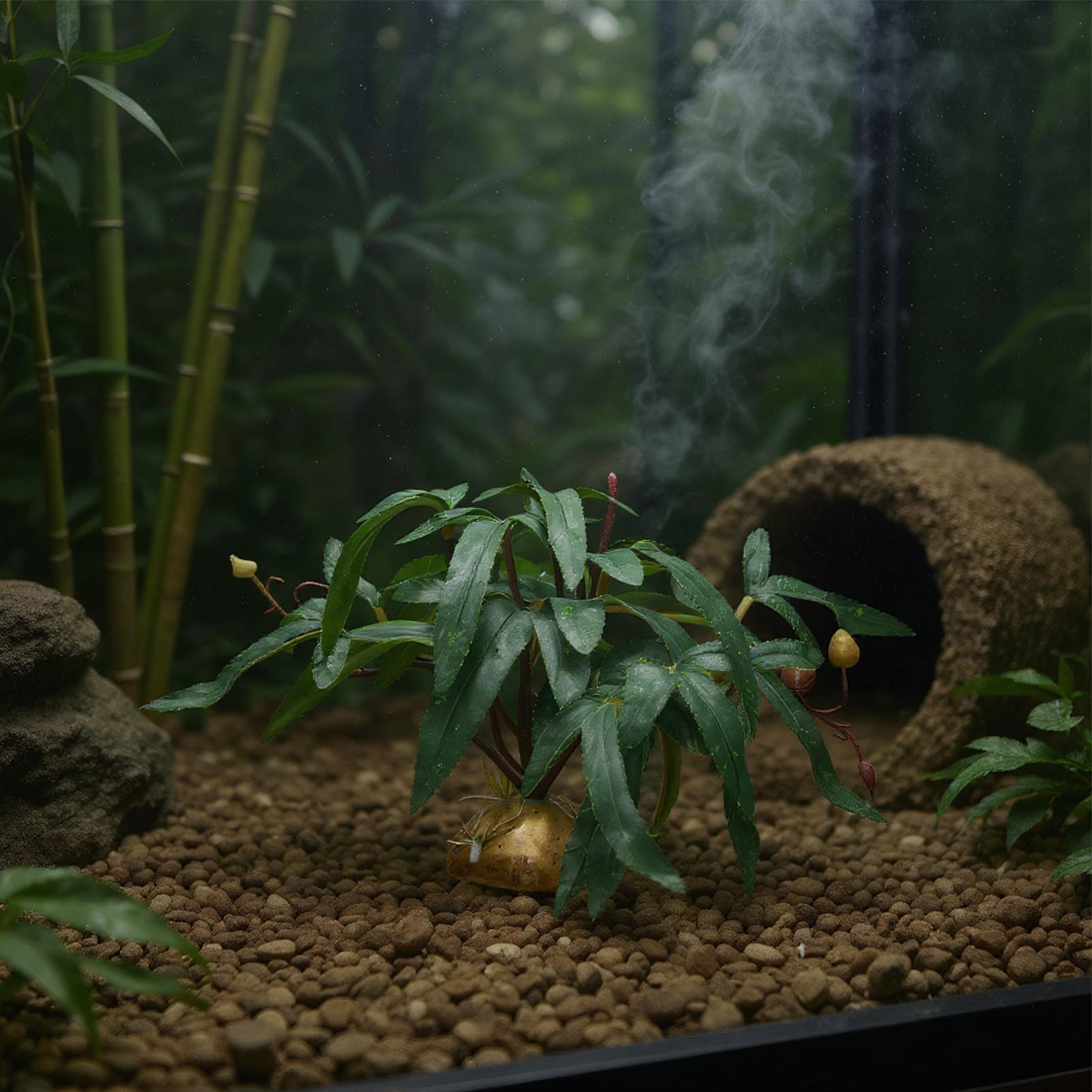 偽の爬虫類植物、蛇の飼育場の装飾品、リアルな水槽の装飾、ヤモ - Snake Plant のレビューと価格