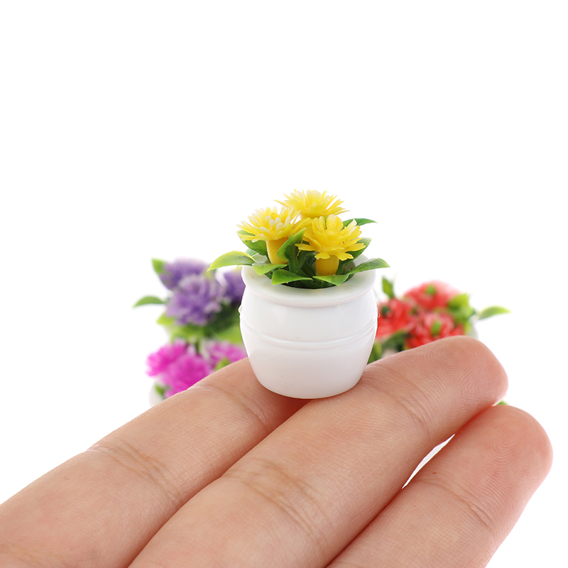 3 個のミニチュア人形の家、カラフルな花の植物と風景装飾用の - Plant Pot のレビューと価格