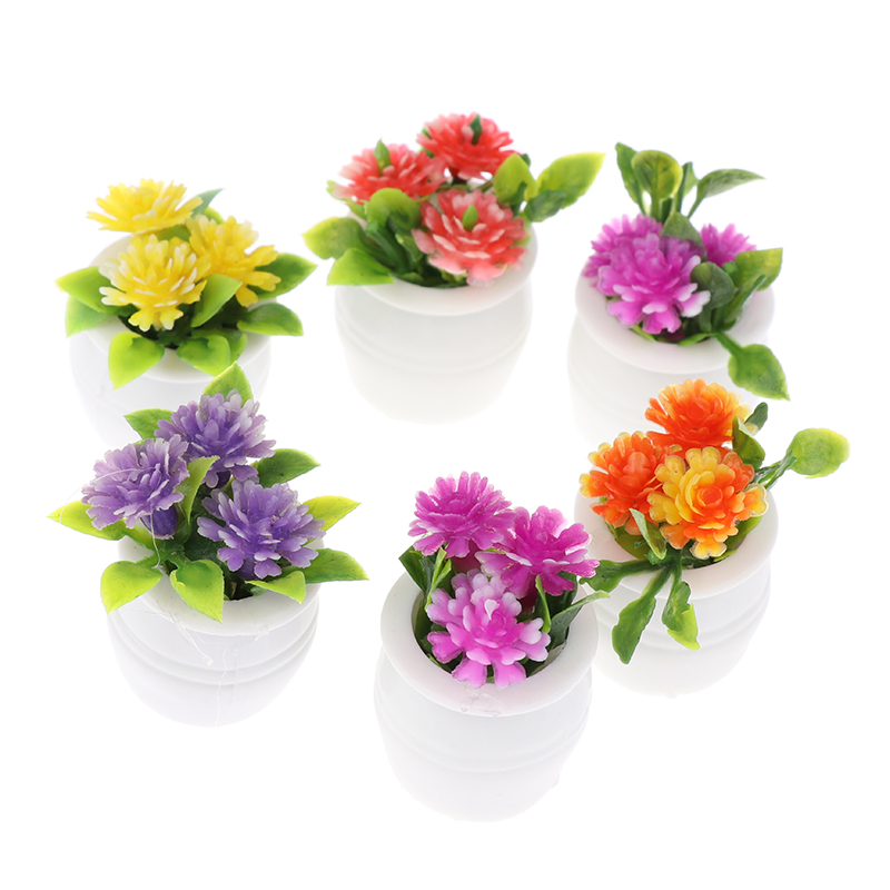 3 個のミニチュア人形の家、カラフルな花の植物と風景装飾用の - Plant Pot のレビューと価格