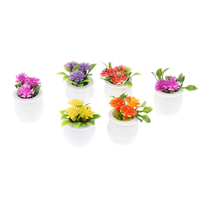 3 個のミニチュア人形の家、カラフルな花の植物と風景装飾用の - Plant Pot のレビューと価格