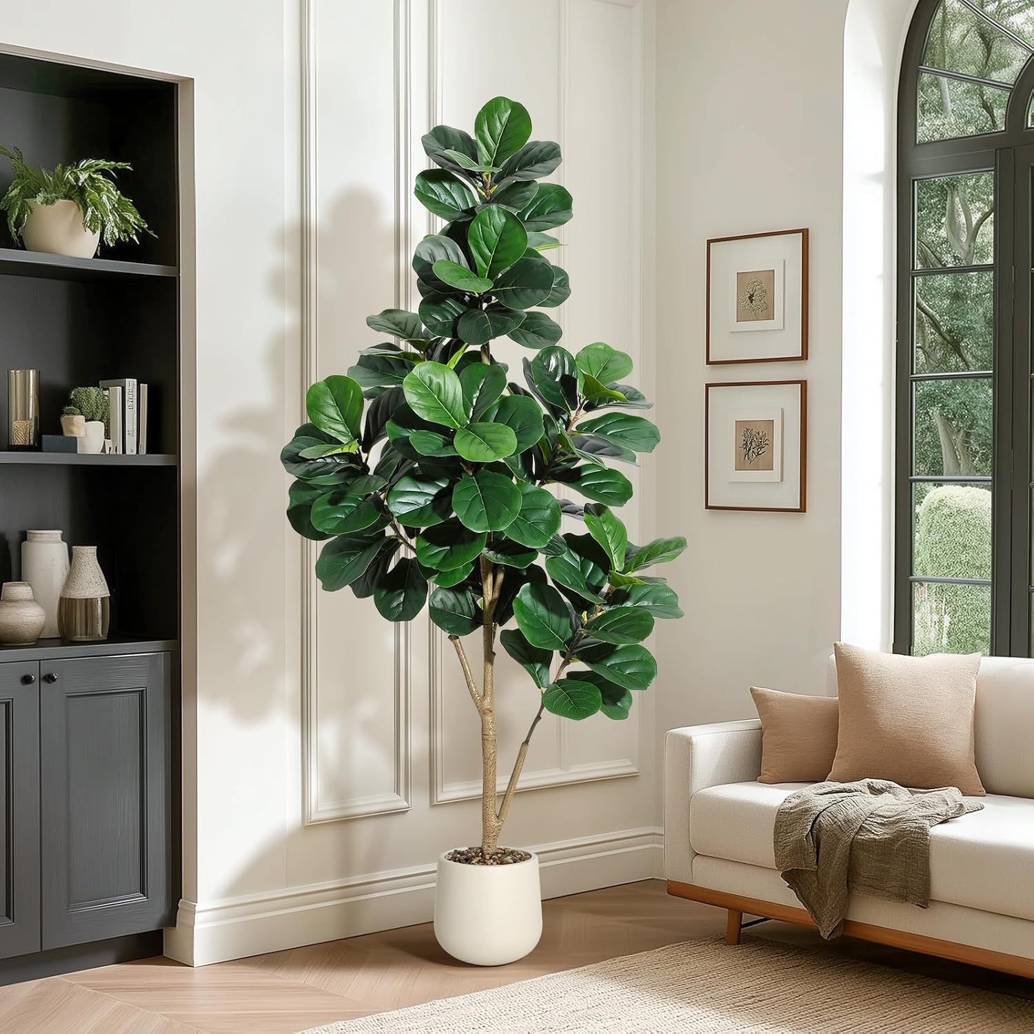 4～7フィートのフィドルリーフフィグツリー人工樹木、リアルな - Fiddle Leaf Fig のレビューと価格