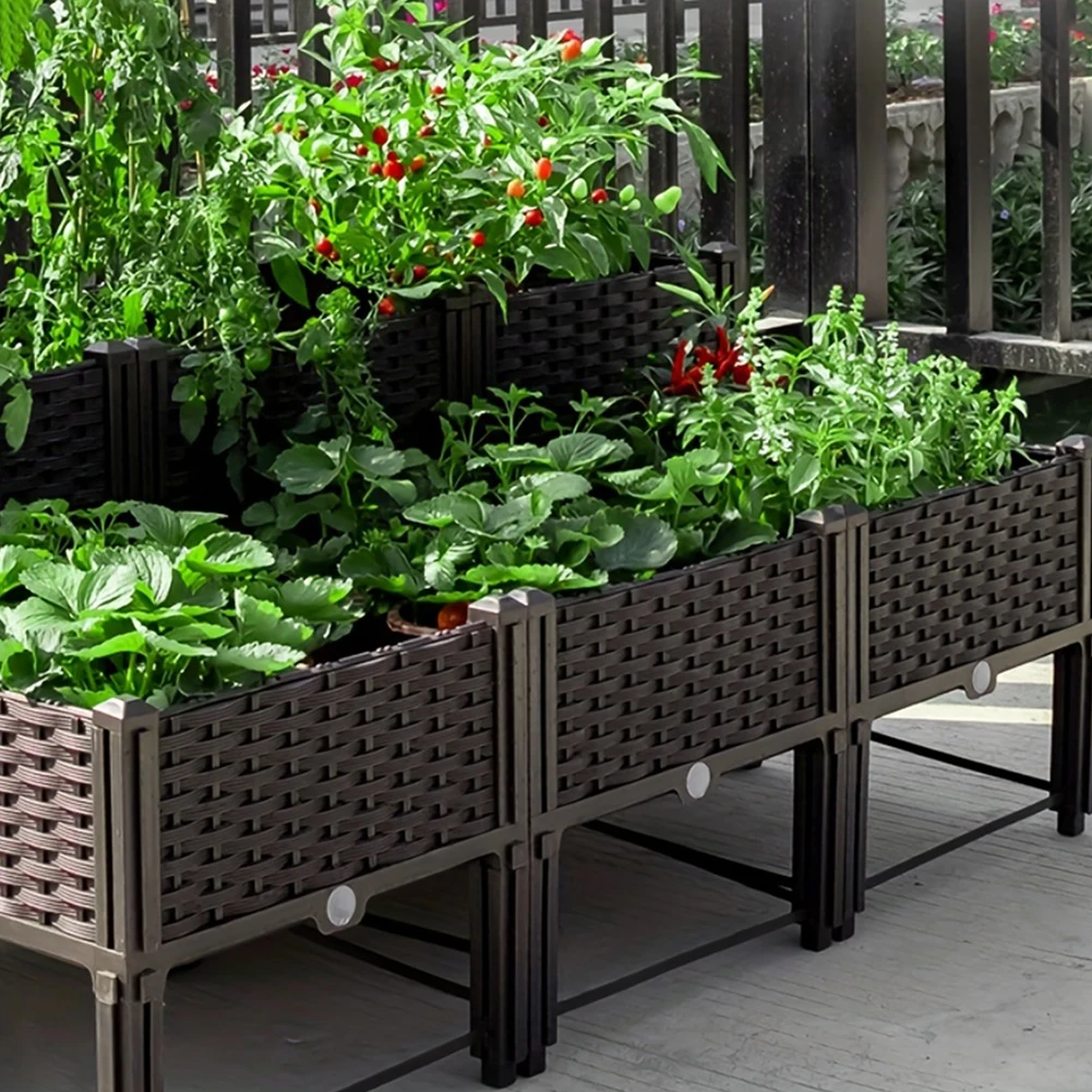 大容量ガーデンベッド野菜植栽ボックスホームバルコニー植栽ポッ - Pothos のレビューと価格