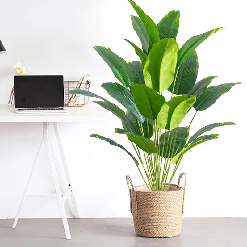 1個 人工観葉植物 大型 熱帯ヤシの木 フェイクバナナの葉  - Snake Plant のレビューと価格